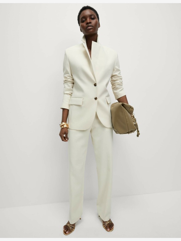 Marks & Spencer Enojni blazer Marks & Spencer s kratkimi naramnicami Marks & Spencer sivo-bela