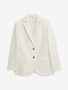 Marks & Spencer Enojni blazer Marks & Spencer s kratkimi naramnicami Marks & Spencer sivo-bela