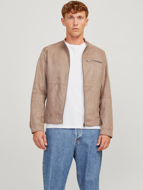 Jack & Jones Moška bež semiš jakna Jack & Jones