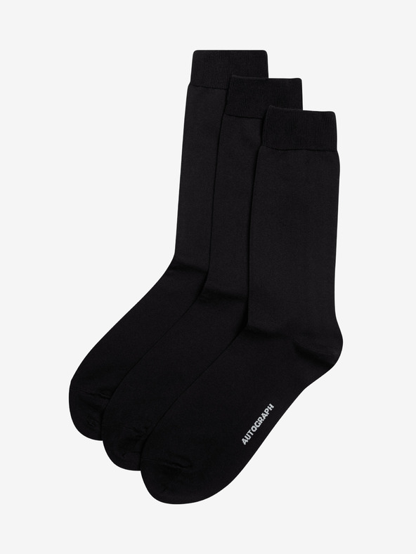 Marks & Spencer 3 pari nogavic iz visokega egipčanskega bombaža Marks & Spencer črna