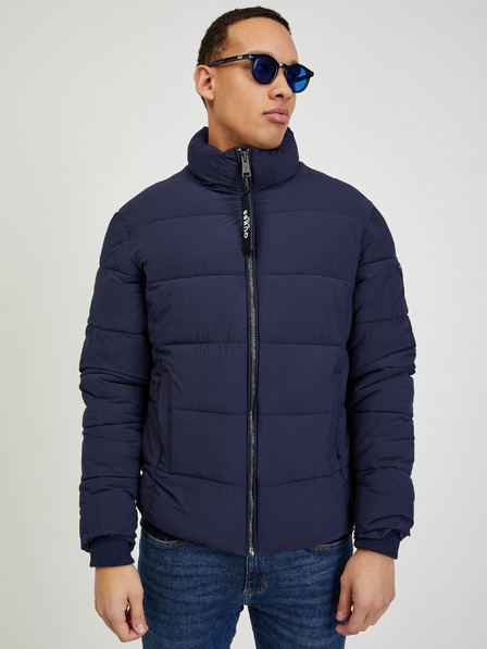 Guess Guessova temno modra prešita zimska jakna