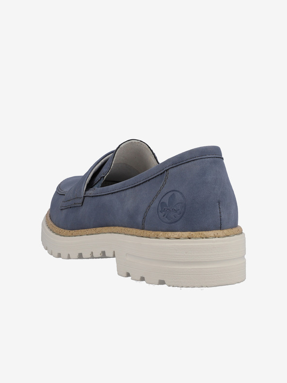 Rieker Temno modre ženske mokasine iz semiša Rieker