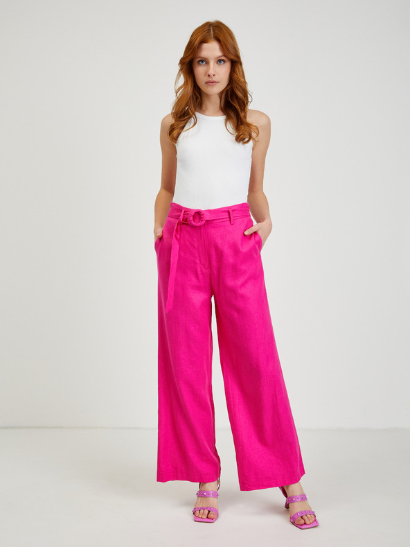 Orsay Temno roza ženske platnene hlače ORSAY