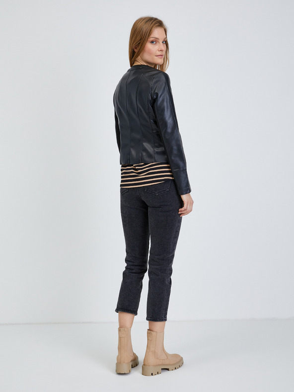 Orsay Črna ženska usnjena jakna ORSAY
