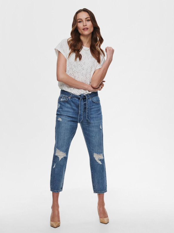 ONLY Kremasta vzorčasta bluza ONLY Milla