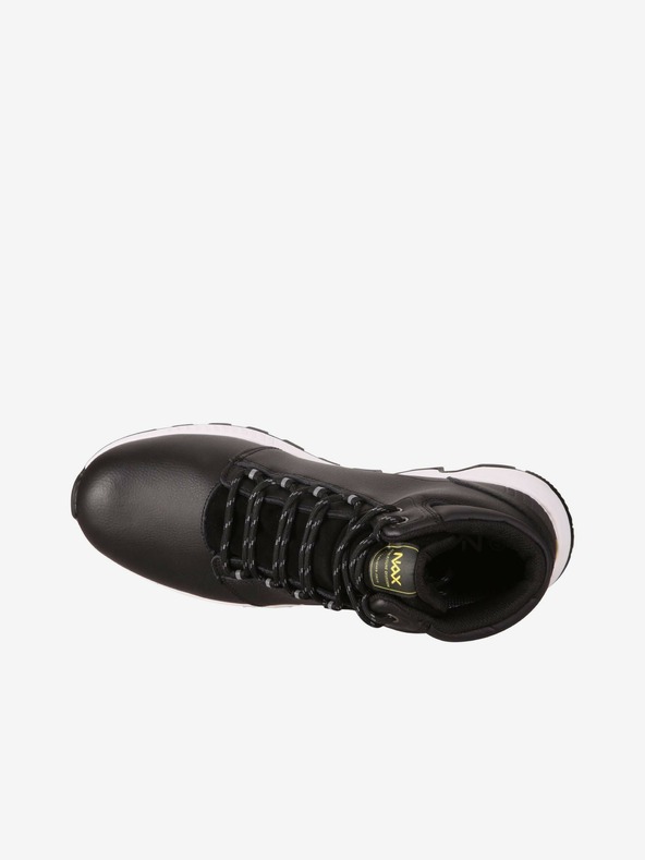 NAX Črni moški usnjeni zimski gležnjarji NAX Jekt