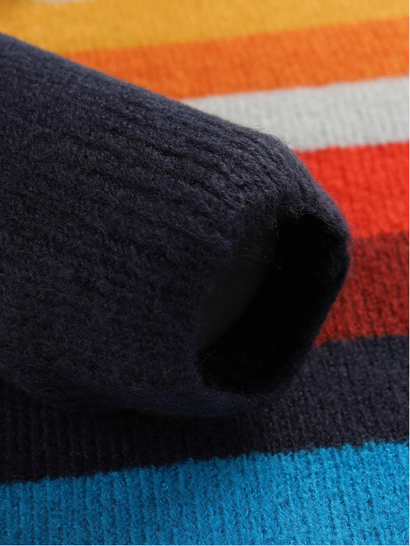 NAX Oranžno-modri fantovski črtasti pulover NAX MOERO