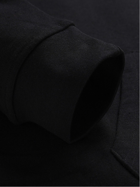 NAX Črna moška osnovna majica s kapuco NAX Geoc