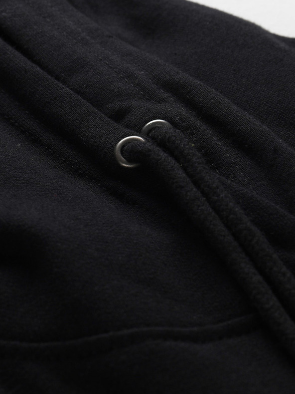 NAX Črna moška osnovna majica s kapuco NAX Geoc