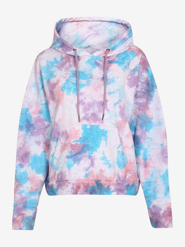 NAX Modro in vijoličasto vzorčasto žensko oblačilo s kapuco NAX Werfa