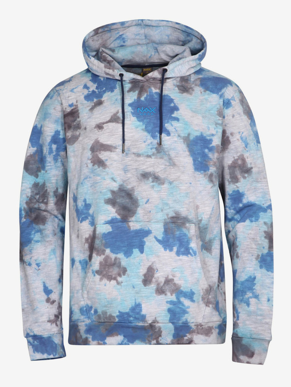 NAX Sivo-modra moška vzorčasta jopa s kapuco NAX Zenur