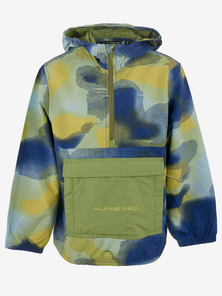 ALPINE PRO Modro-zelena otroška vodoodbojna jakna ALPINE PRO GOZERO
