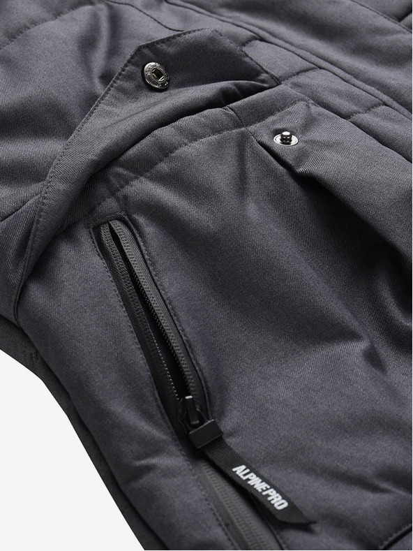 ALPINE PRO Temno siva ženska zimska prešita jopica z membrano ALPINE PRO HARDA