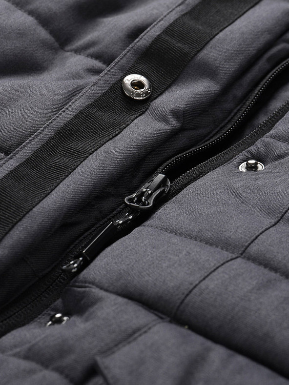 ALPINE PRO Temno siva ženska zimska prešita jopica z membrano ALPINE PRO HARDA