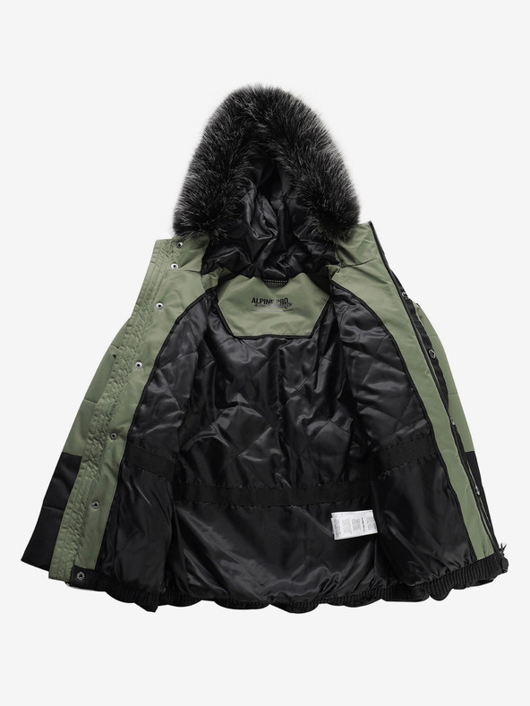 ALPINE PRO Črno-zelena otroška zimska bunda ALPINE PRO EGYPO
