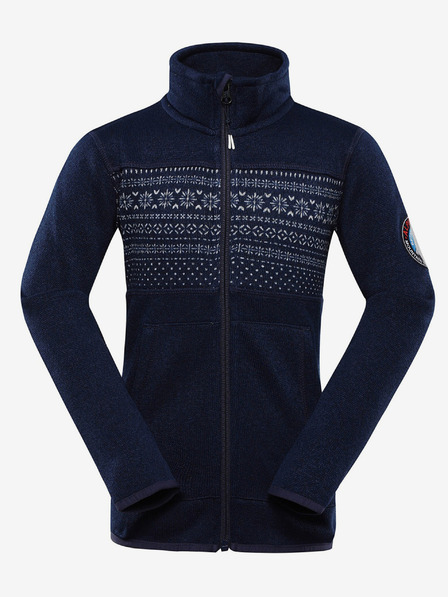 ALPINE PRO Temno moder otroški pulover z zadrgo ALPINE PRO ZEGO