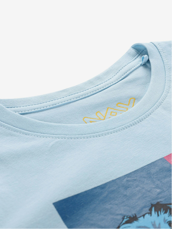 NAX Svetlomodra otroška majica s potiskom NAX ZALDO
