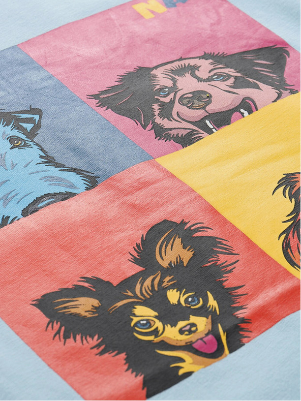 NAX Svetlomodra otroška majica s potiskom NAX ZALDO