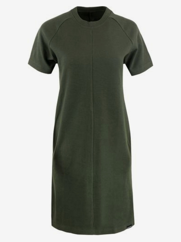 ALPINE PRO Temno zelena ženska obleka ALPINE PRO Langa