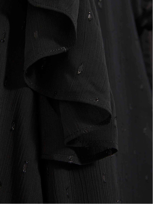 Moodo Črna ženska bluza z volani Moodo