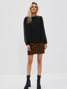 Moodo Črna ženska bluza z nagubanimi rokavi Moodo