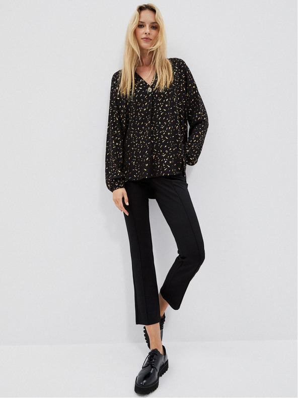 Moodo Črna ženska bluza s potiskom Moodo
