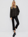 Moodo Črna ženska bluza s potiskom Moodo