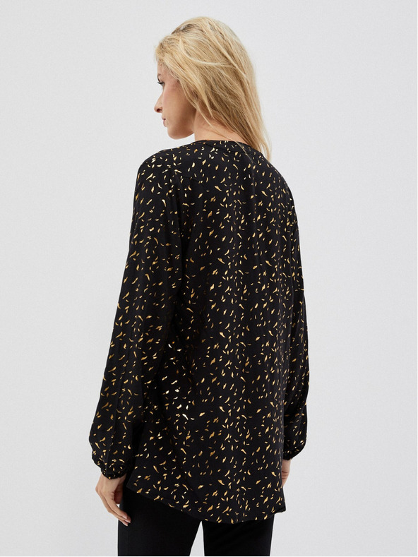 Moodo Črna ženska bluza s potiskom Moodo