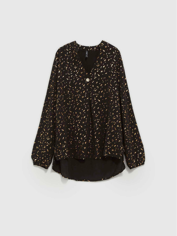 Moodo Črna ženska bluza s potiskom Moodo