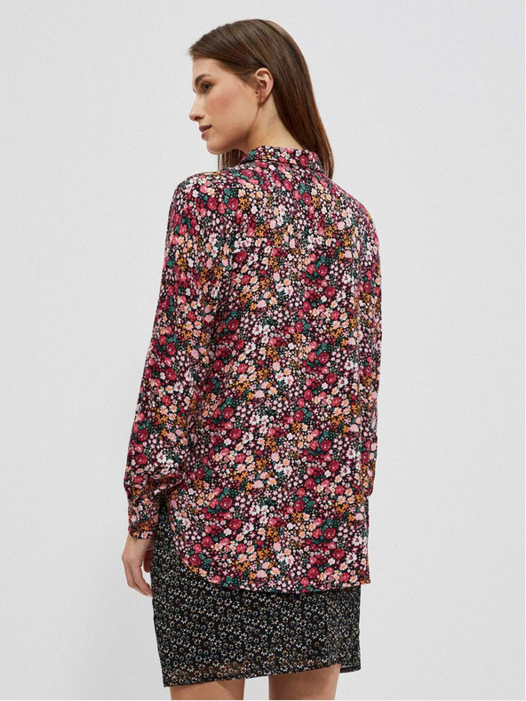 Moodo Roza in črna ženska vzorčasta majica Moodo