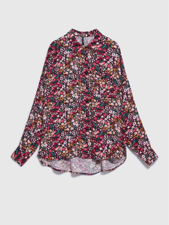 Moodo Roza in črna ženska vzorčasta majica Moodo