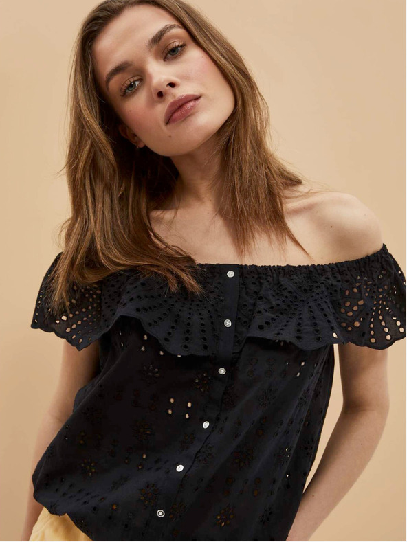 Moodo Črna ženska majica Moodo