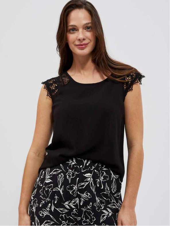 Moodo Črna ženska dolga srajca Moodo