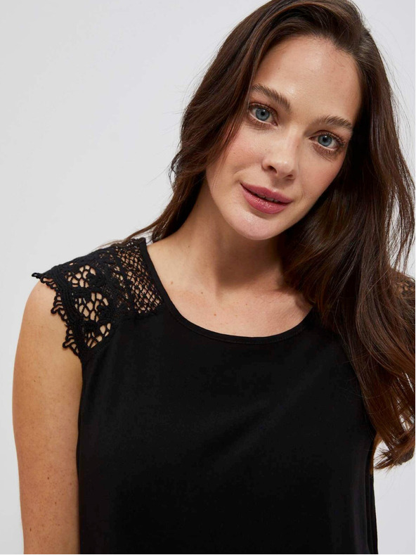 Moodo Črna ženska dolga srajca Moodo