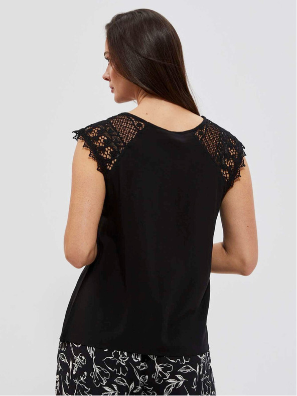 Moodo Črna ženska dolga srajca Moodo