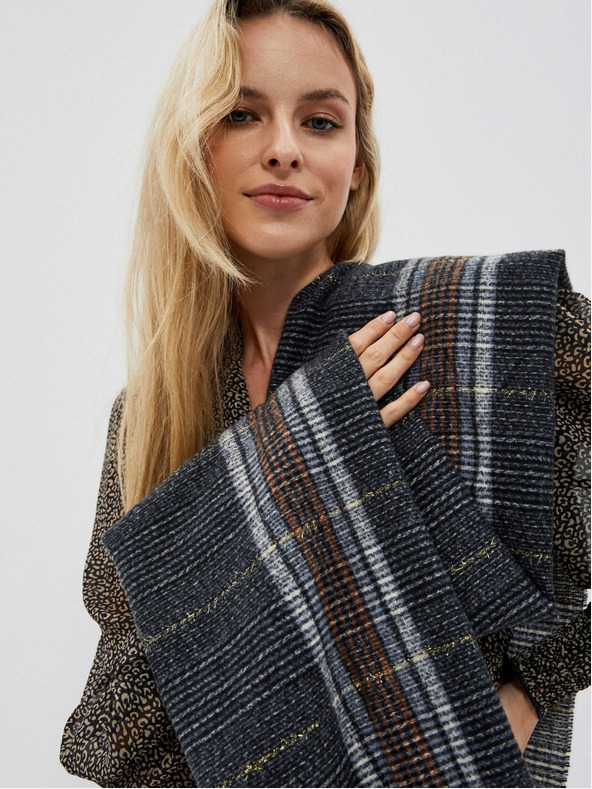 Moodo Moodo črn karirast šal Moodo