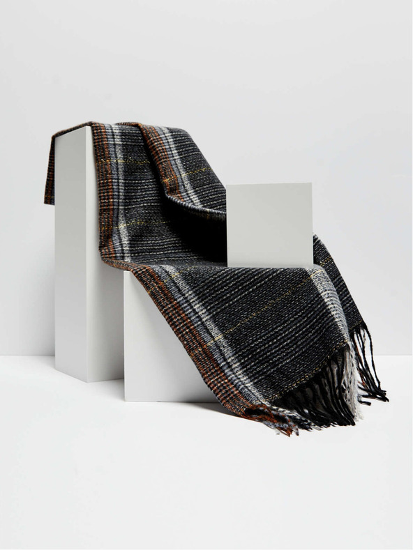 Moodo Moodo črn karirast šal Moodo