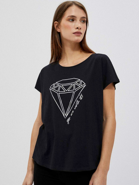 Moodo Črna ženska dolga srajca Moodo