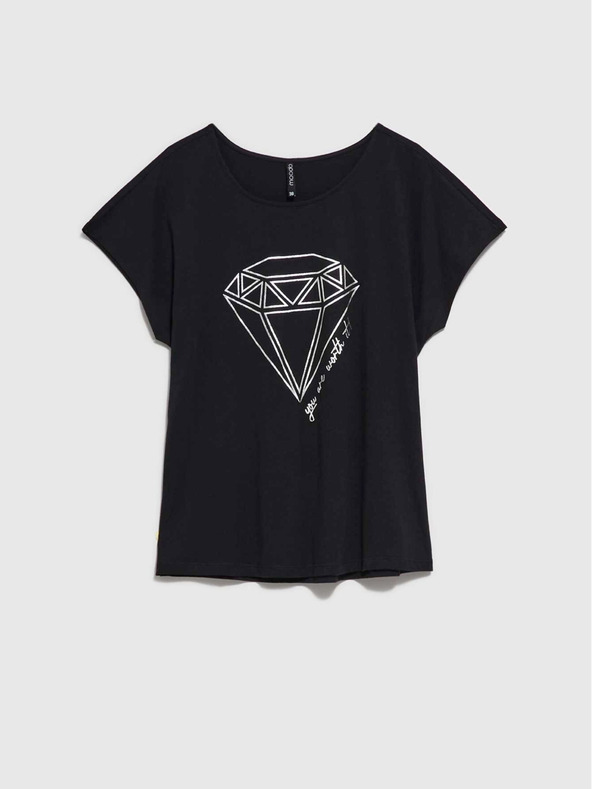 Moodo Črna ženska dolga srajca Moodo