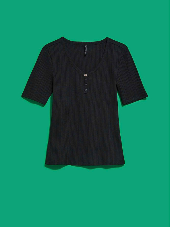 Moodo Črna ženska dolga srajca Moodo