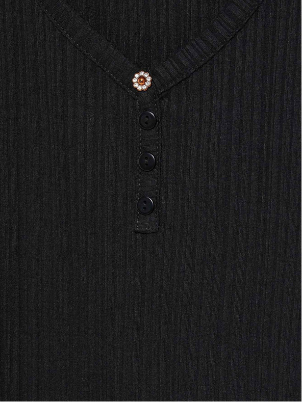 Moodo Črna ženska dolga srajca Moodo