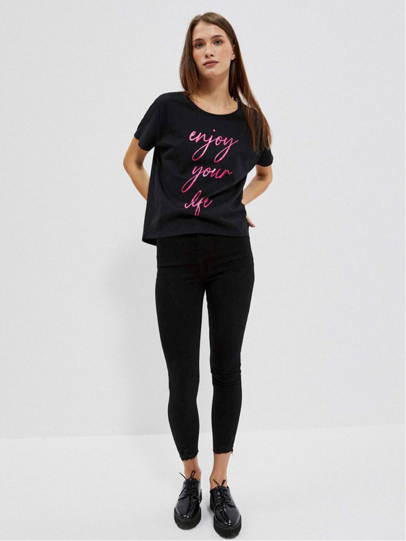 Moodo Črna ženska dolga srajca Moodo