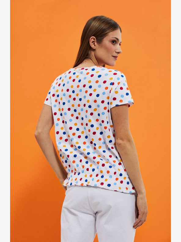 Moodo Bela ženska majica z vzorcem Moodo