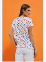 Moodo Bela ženska majica z vzorcem Moodo