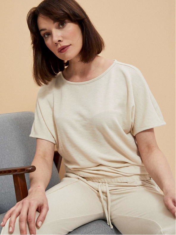 Moodo Bež ženska mikina Moodo