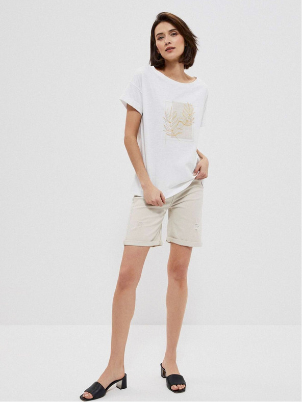 Moodo Bež ženske kratke hlače Moodo