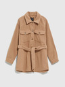 Moodo Bež ženska srajca jakna s pasom Moodo