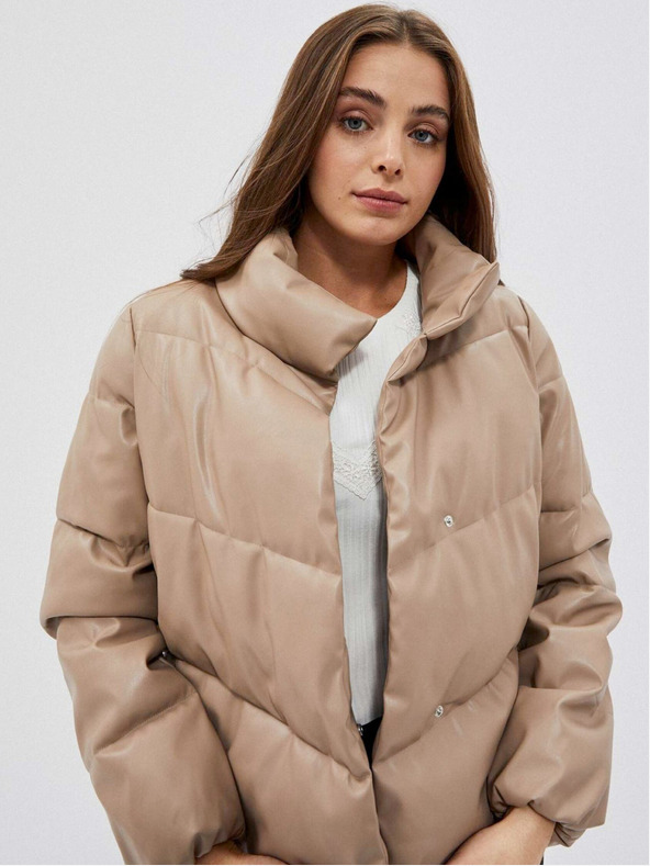 Moodo Bež ženska prešita jakna Moodo