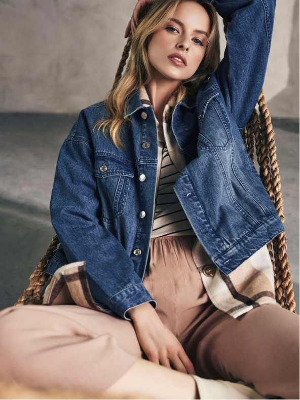 Moodo Modra ženska majica iz džinsa Moodo