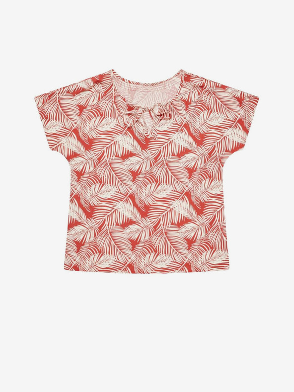 Moodo Bela in rdeča ženska vzorčasta bluza Moodo